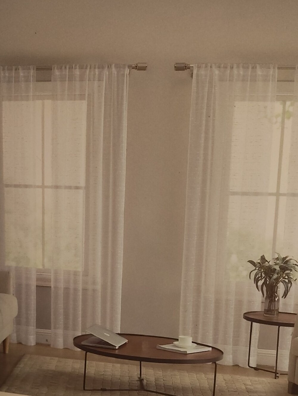White Curtain Panels (Sheer) 4 Panels New With Tags 36x96 - Picture 3 of 10